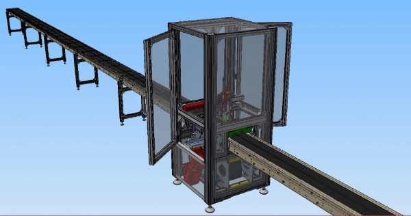 CONVEYOR + AUTOMATIC APLLICATION UNIT WITH GLUE FOR PROFILES